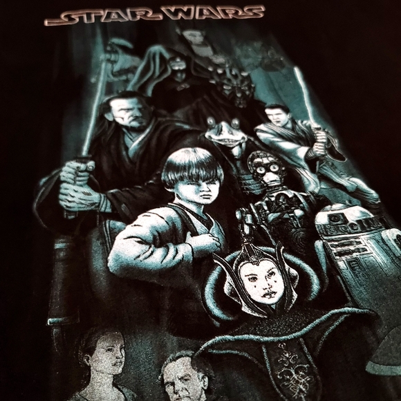 Vintag 1999 Star Wars Episode 1 Full Character Tee - Picture 3 of 7